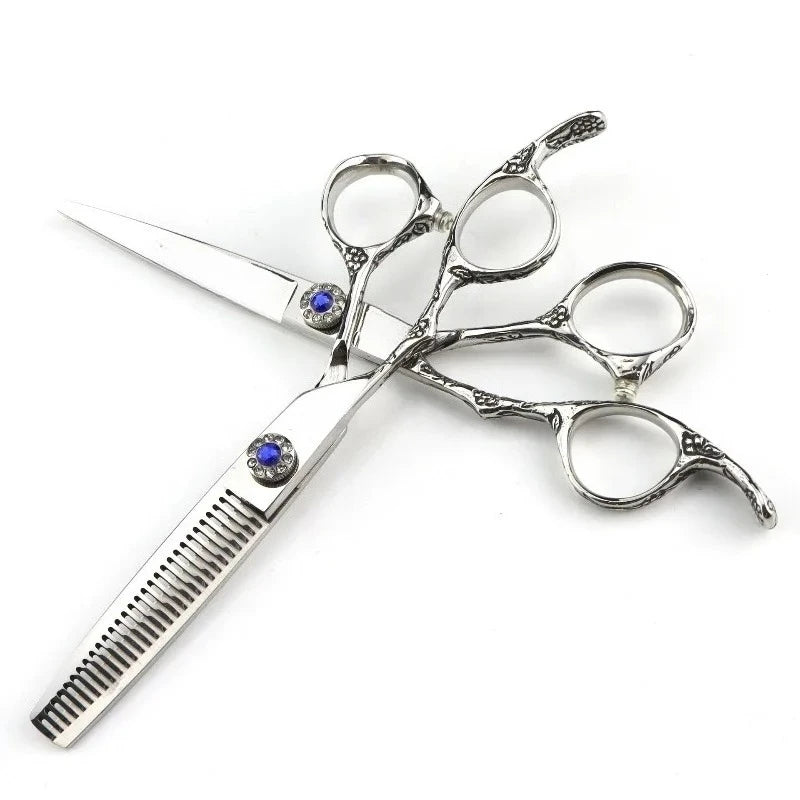 6 Inch Hairdressing Scissors Barber Authentic Professional Shears Flat Exclusive Thinning Clipper Hair Cutting Tools Peaceful Pleasures Health and Wellness
