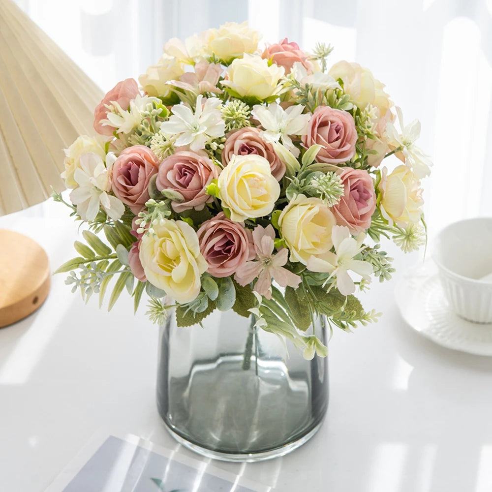 Artificial Silk Rose Bouquet | Wedding, Home & Valentine's Decor