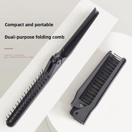 1pc 2 in 1 Double Headed Folding Hair Comb Portable Travel Hair Brush Compact Hair Comb Collapsible Pocket Brush Peaceful Pleasures Health and Wellness