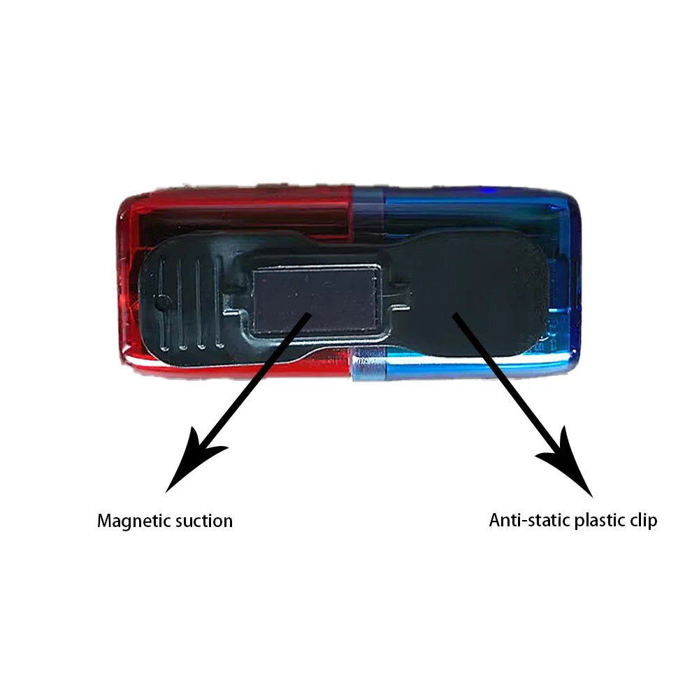 LED Red Blue Warning Shoulder Lamp & Electronic Whistle Clip