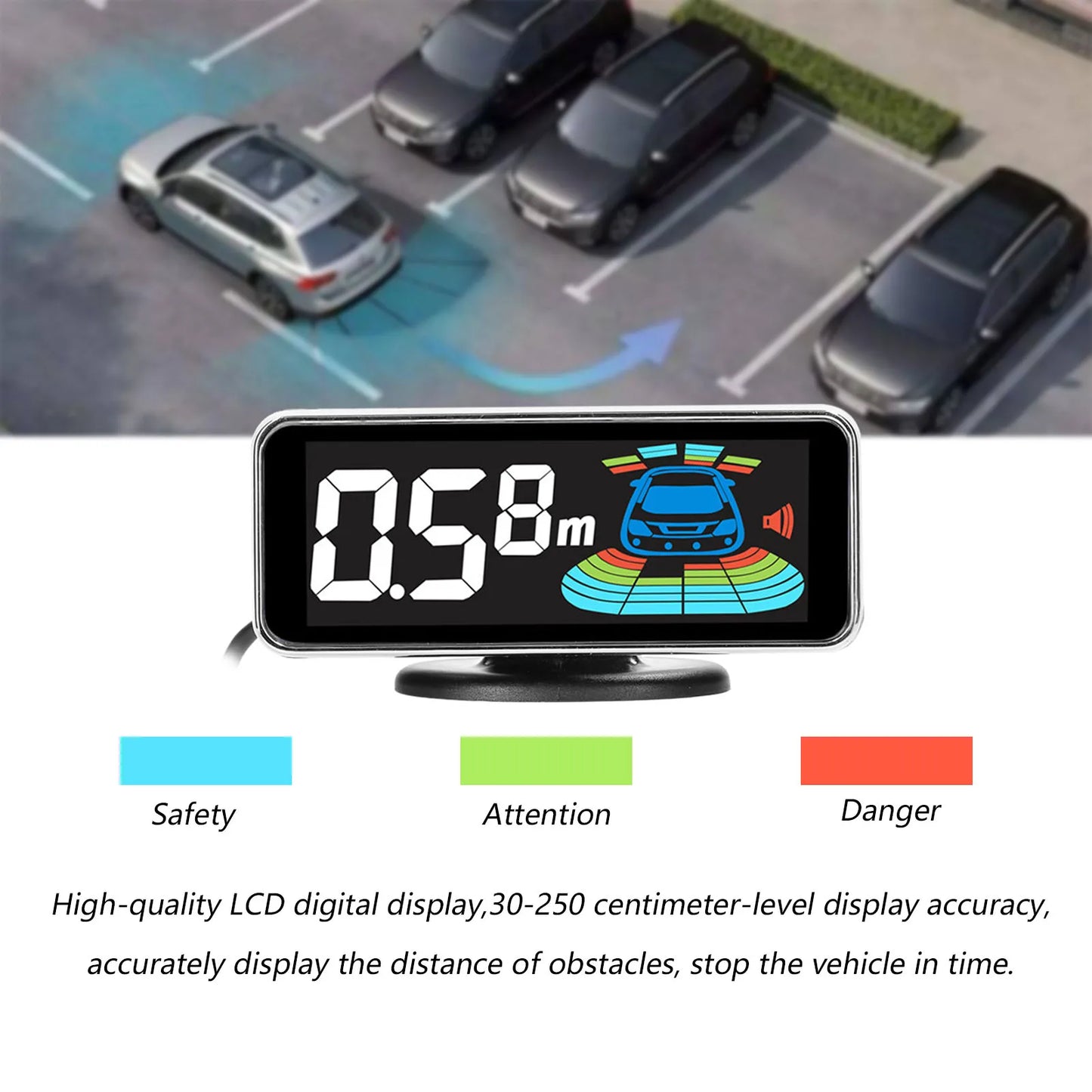 KKMOON 8-Sensor Car Parking Radar System with LCD Display