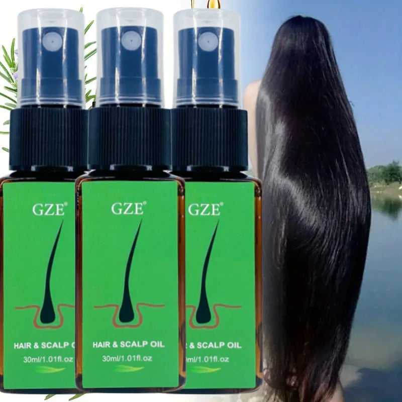 GZE Hair & Scalp Oil Serum 3-Pack – Castor Oil for Dry Hair
