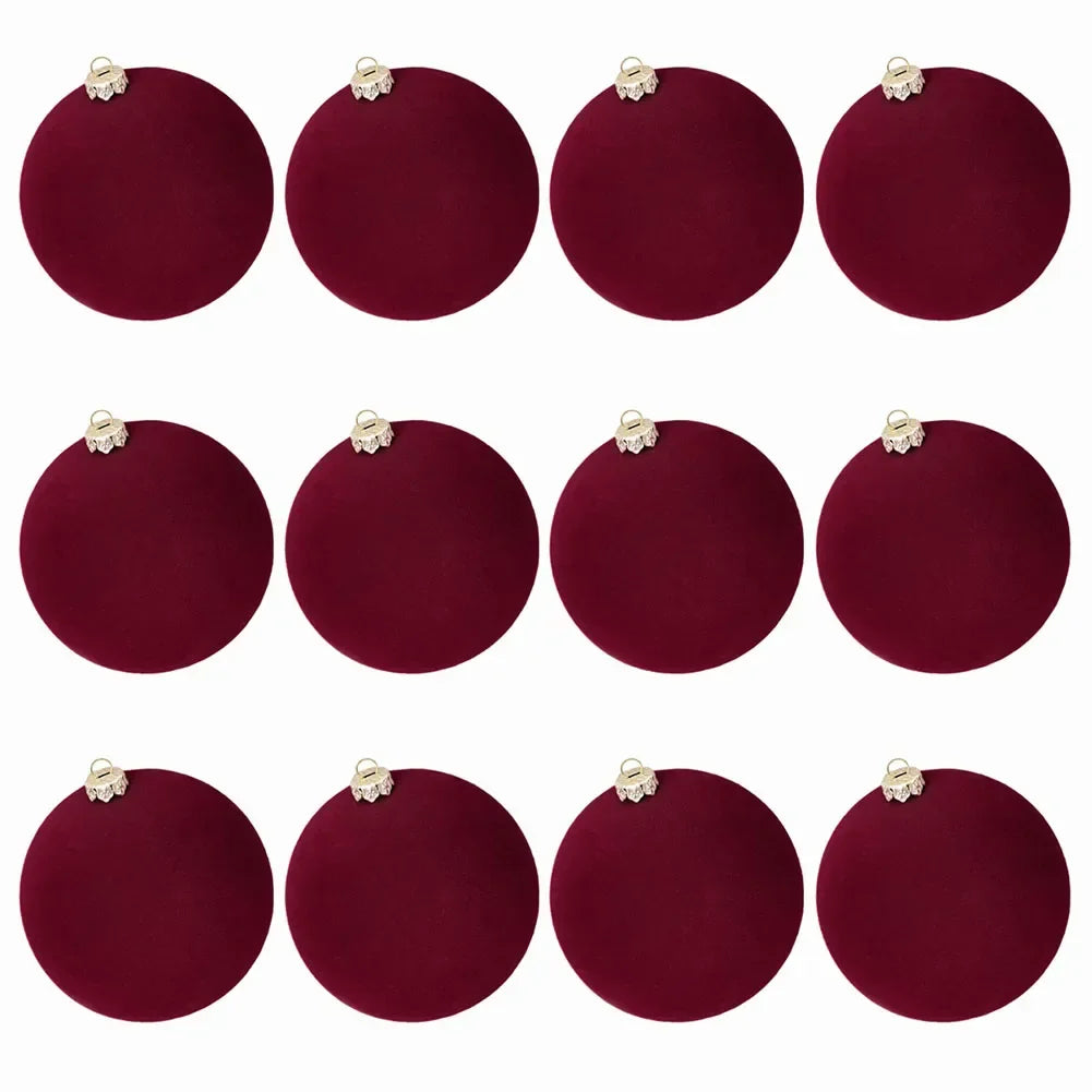 12-Pack Velvet Christmas Ball Ornaments 6cm | Xmas Tree Decor