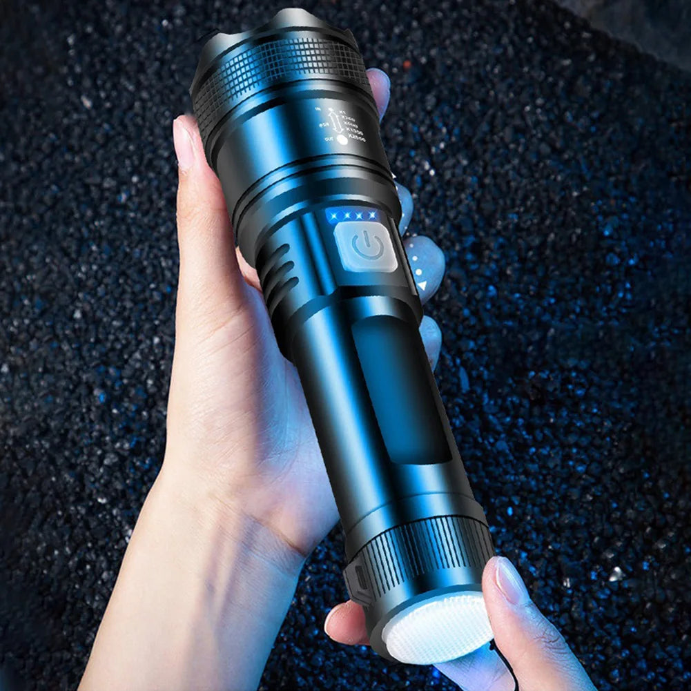 XHP50 LED Flashlight with Power Bank – Zoomable, 300LM, Type-C Peaceful Pleasures Health and Wellness