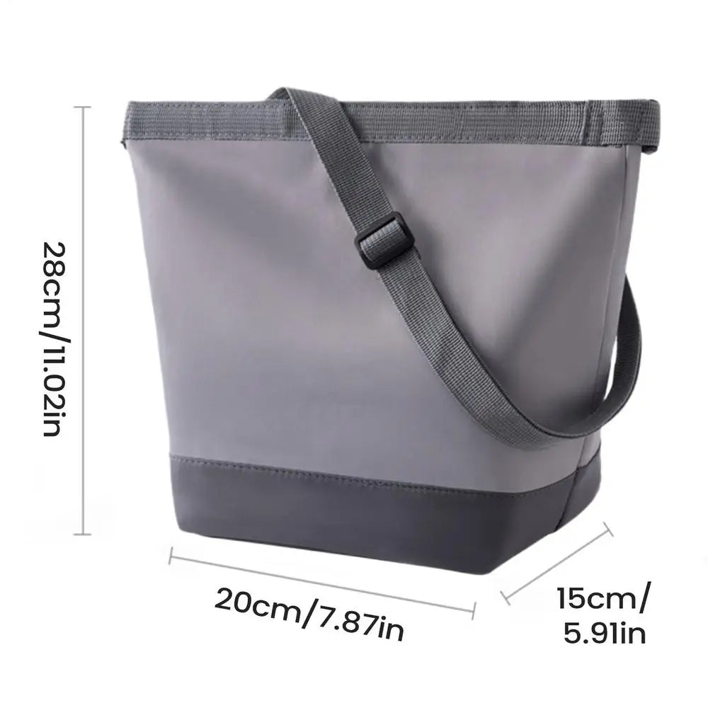 Roll Top Insulated Lunch Box Cooler Bag Leakproof Food Container for Work School Outdoor Camping picnic Leakproof Food Container Peaceful Pleasures Health and Wellness Gray