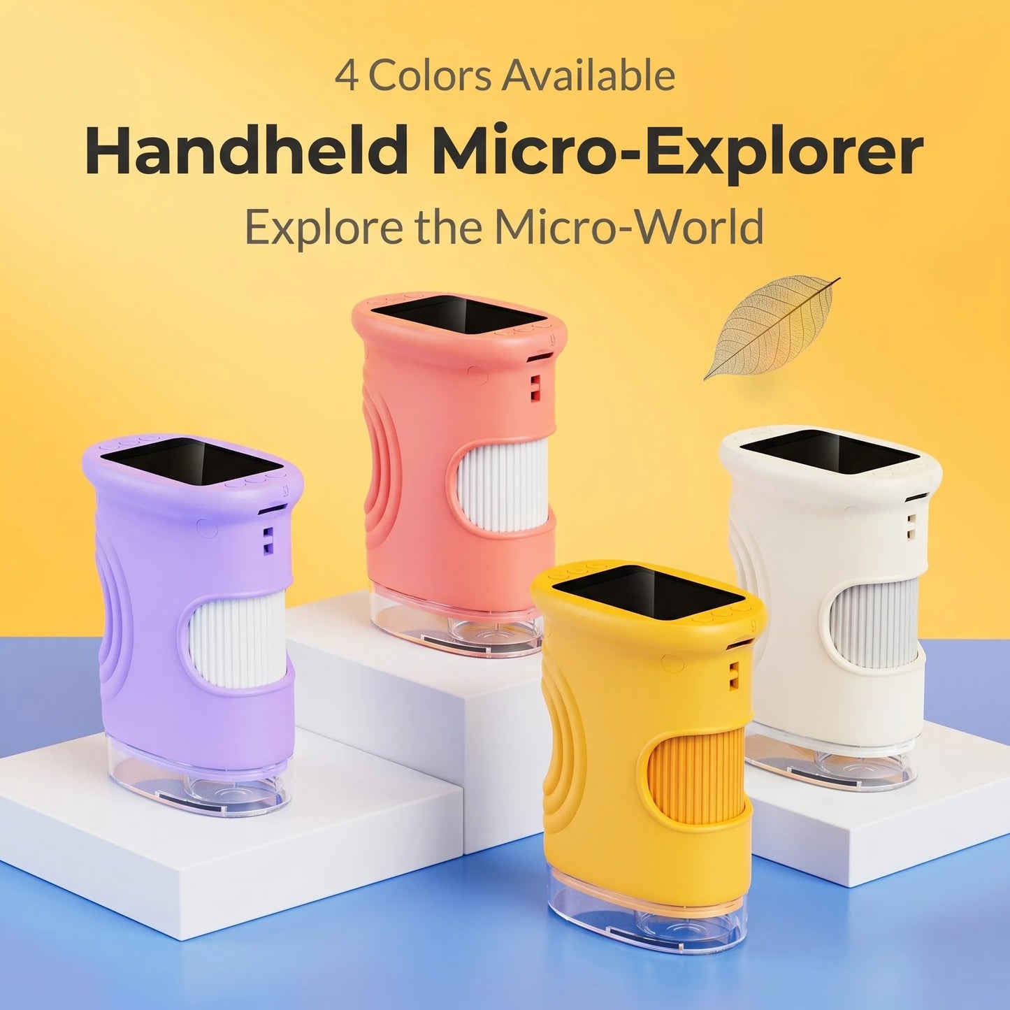 1000X Handheld Microscope for Kids 2.0" Screen Rechargeable Mini Pocket Digital Microscopes Portable Edu Gift Children Students Peaceful Pleasures Health and Wellness