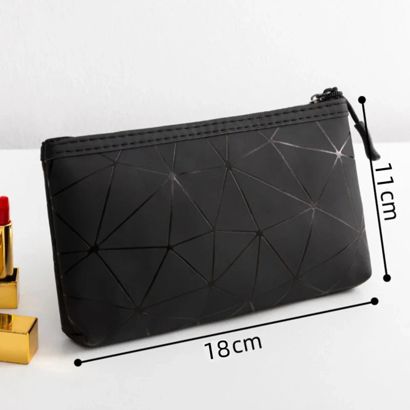 Geometric Cosmetic Bag – Portable Travel Makeup Organizer