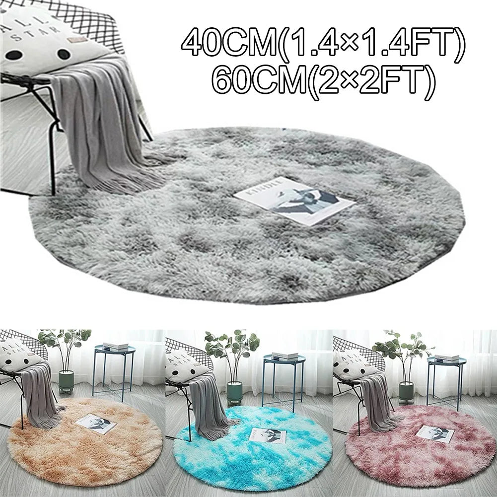 1X Circle Round Shaggy Rug Living Room Bedroom Carpet Floor Mat