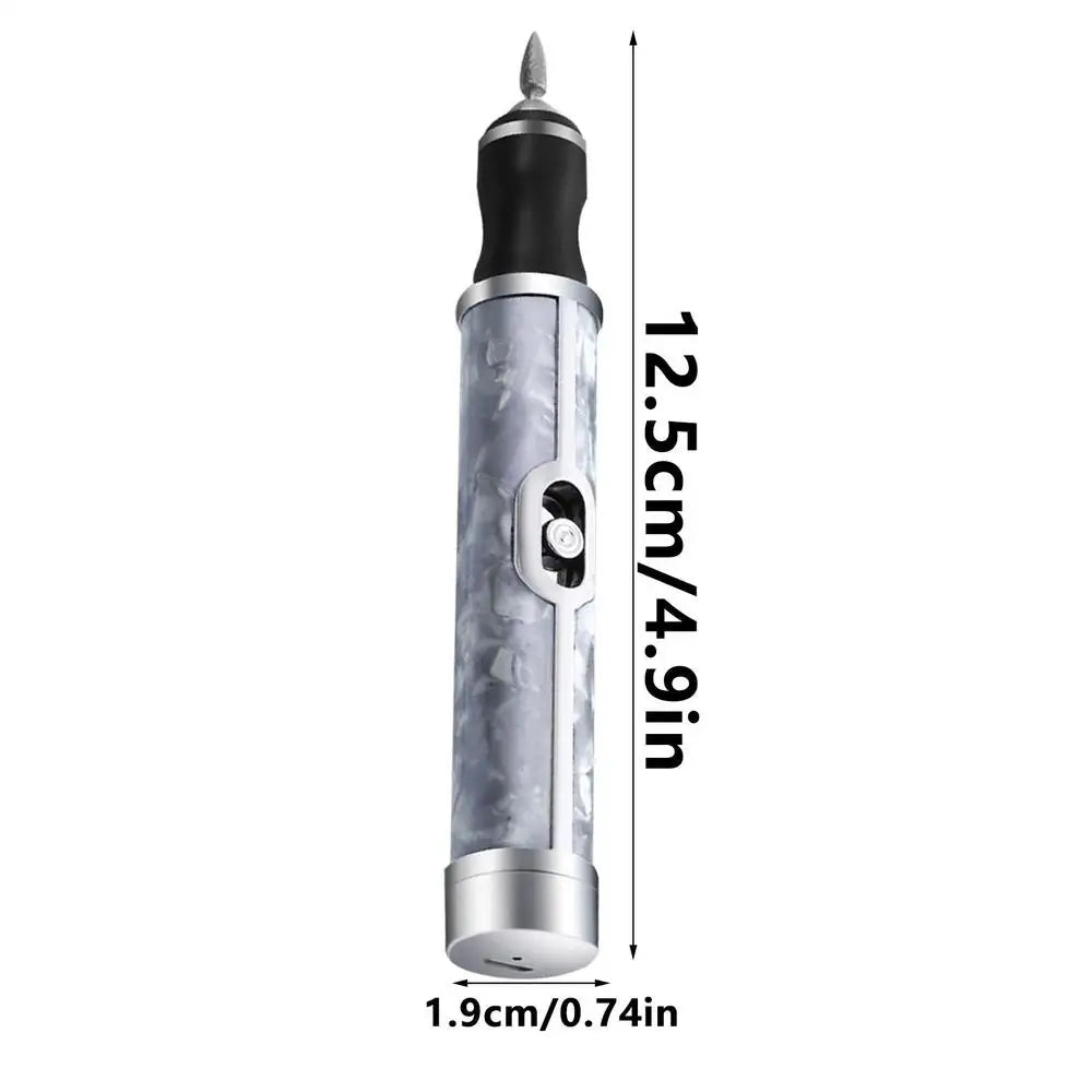 Cordless Rechargeable Electric Nail Drill Machine & File Set Electric Nail Drill Peaceful Pleasures Health and Wellness Gray
