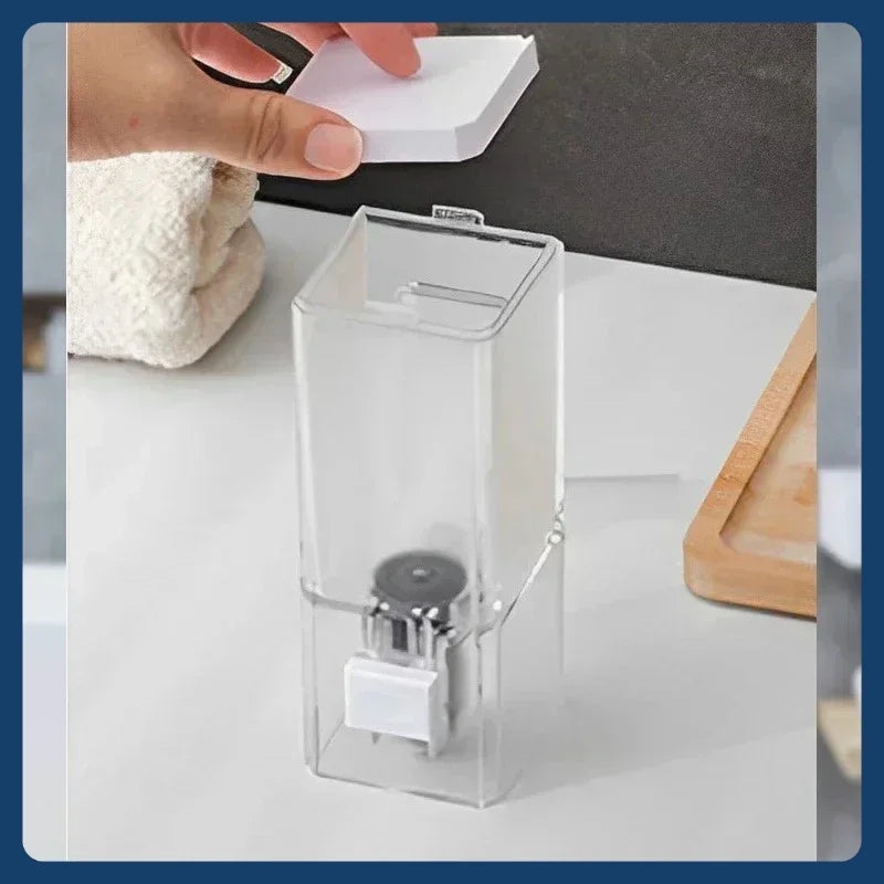 Transparent Wall-mounted Manual Soap Dispenser Household Bathroom Hotel Single-head Non-punching Hand Sanitizer Soap Dispenser Peaceful Pleasures Health and Wellness