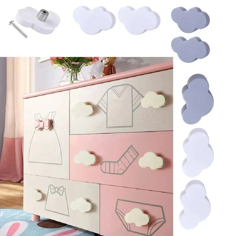 Cartoon Cloud Cabinet Knobs & Drawer Pulls for Kids' Rooms