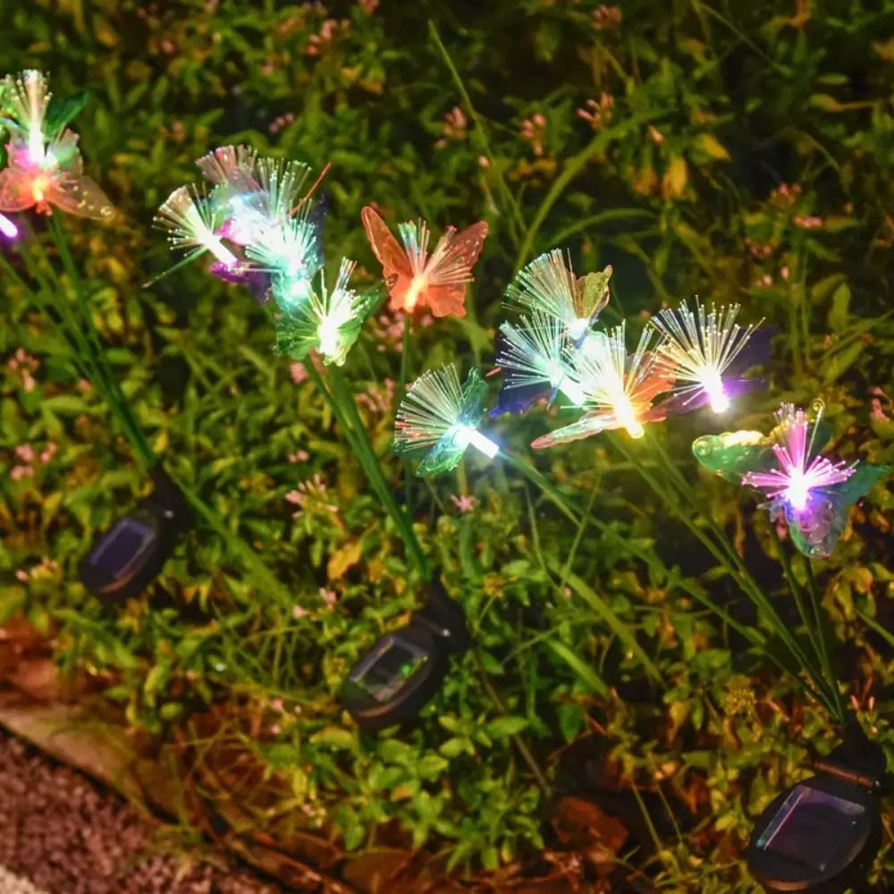 Solar Fiber Optic Flower Garden Stake Light | Waterproof 6/8 Head