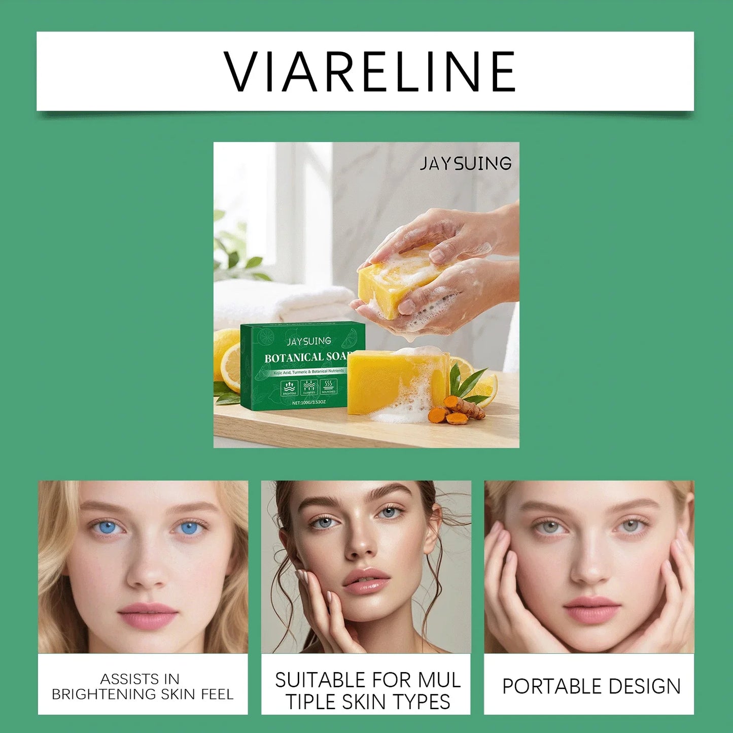 Jaysuing Turmeric Botanical Body Soap – Cleanse & Moisturize