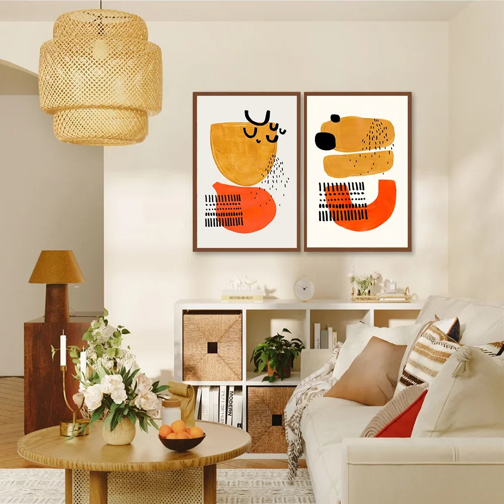 Canvas Painting Wall Art Minimalist Geometric Prints Modern Line Art Pictures Decor For Living Room Bedroom Office Peaceful Pleasures Health and Wellness