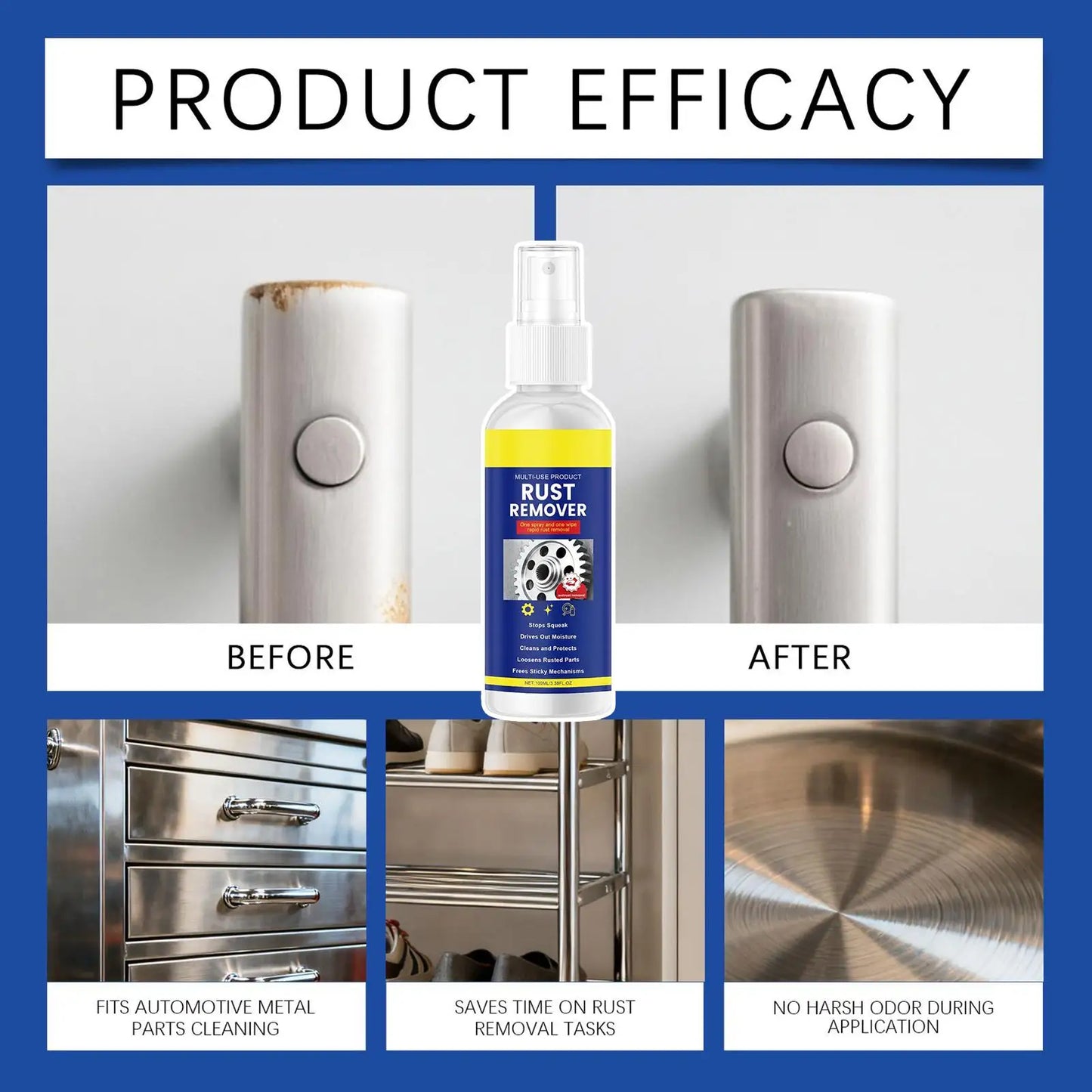 All-Purpose Rust Remover Spray 100ml – Metal, Car & Home