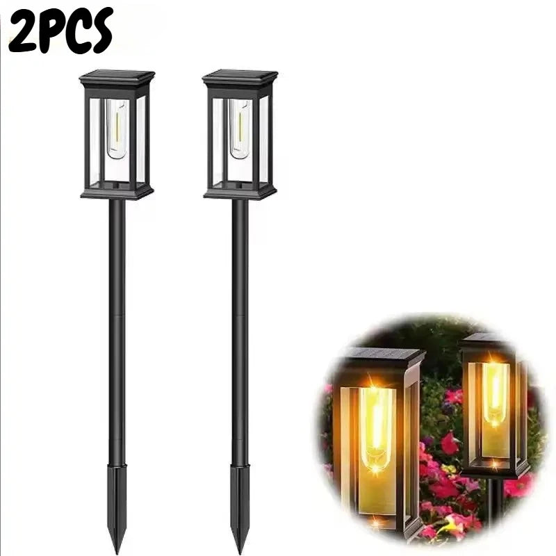 Solar Garden Spike Lights | Vintage Edison Bulb Outdoor Path Lamp