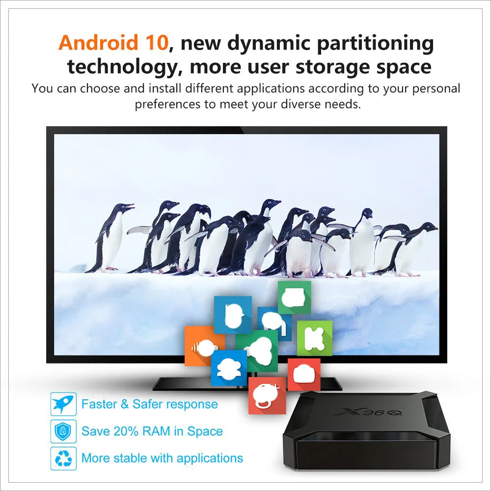 X96Q Smart TV Box Allwinner H313 Android 10 1/2GB RAM 8/16GB ROM 2.4G WiFi 100M Ethernet HDMI2.0A 4K UHD Media Player Set Top B Peaceful Pleasures Health and Wellness