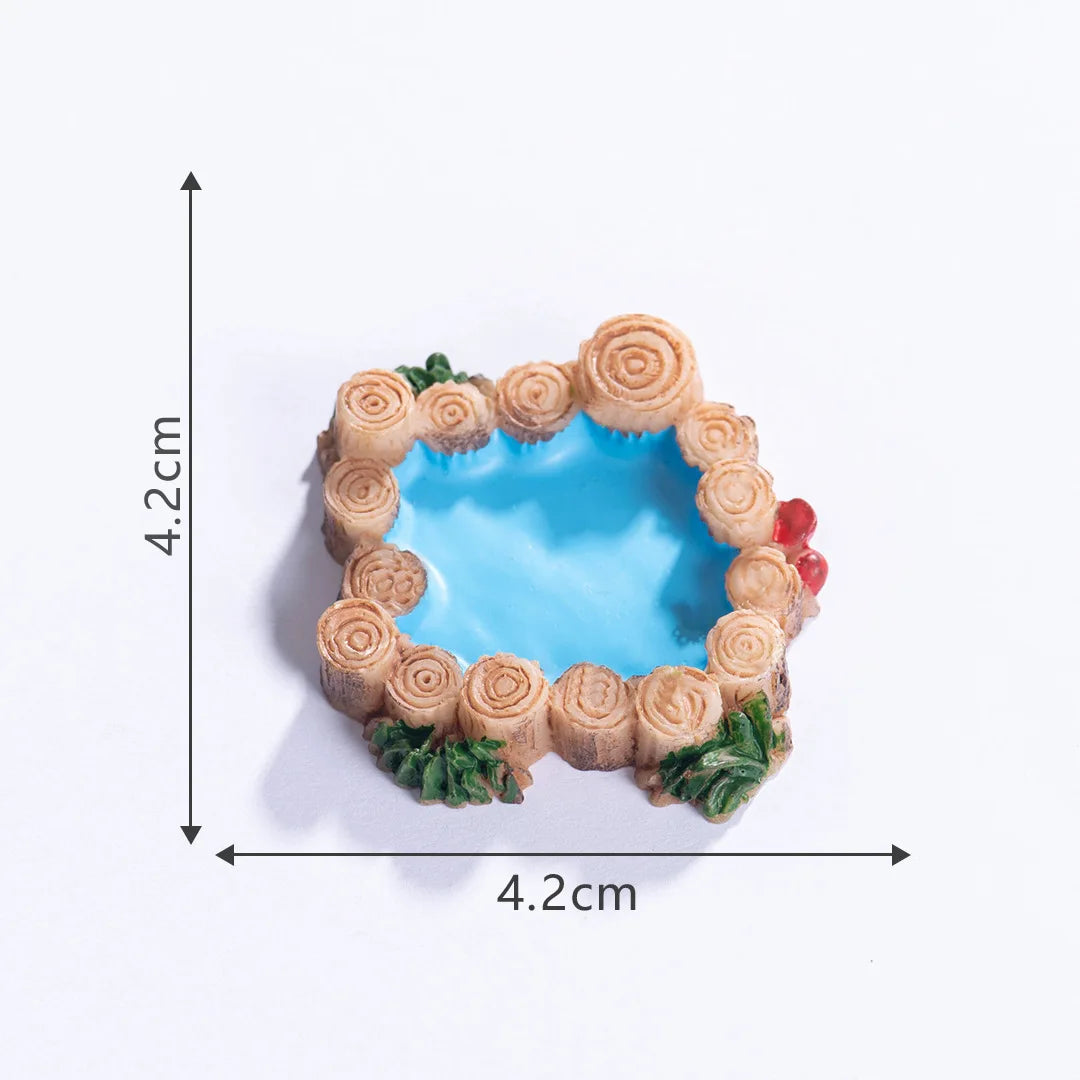 Miniature Landscape Mini Pool Model DIY Miniatures Fairy Garden Decor Micros Ponds Resin Craft Ornament Potted Bonsai Decor 피규어 Peaceful Pleasures Health and Wellness 13