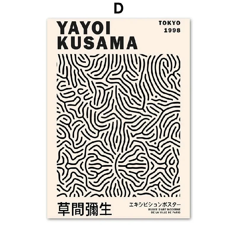 Boho Bauhaus Matisse Canvas Yayoi Kusama Minimalist Wall Art Print Canvas Painting Posters for Living Room Modern Home Decor Peaceful Pleasures Health and Wellness D 20x30cm Unframed