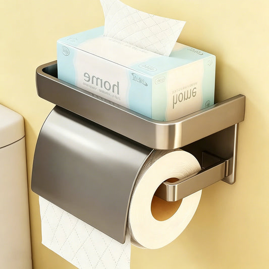 Wall Mounted Aluminum Toilet Paper Holder – Waterproof Toilet Paper Holder Peaceful Pleasures Health and Wellness