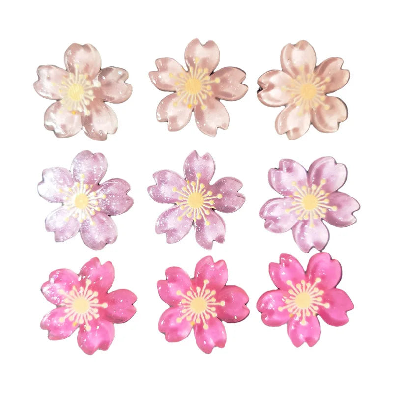 Bview Art Sweet Cherry Blossom Resin Flat-head Thumb Tacks Creative