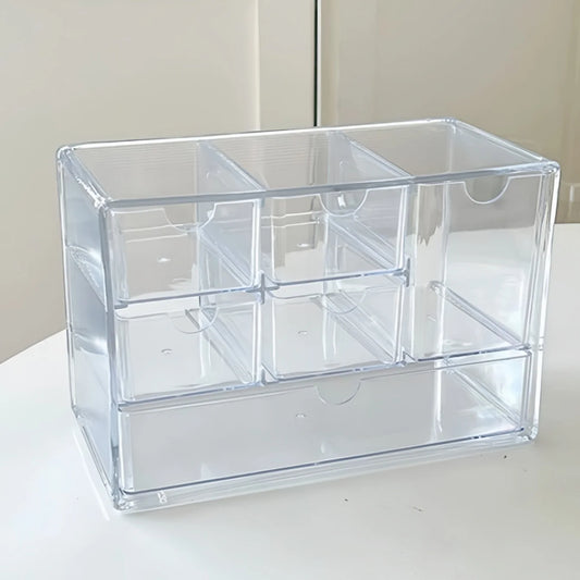 Acrylic 6-Drawer Stackable Makeup & Accessories Organizer Makeup Drawer Organizer Peaceful Pleasures Health and Wellness 6 Grids