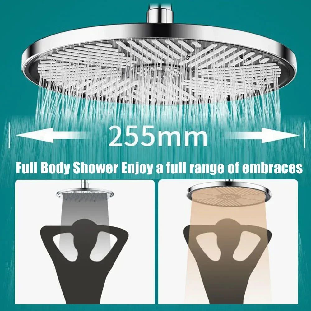 New 10 Inch Big Panel Rainfall Shower Head,High Pressure Shower Head,Water Saving,Top Rain Shower Faucet Bathroom Accessories Peaceful Pleasures Health and Wellness