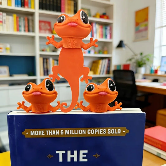 Stationery 3D Printed Gecko Bookmark Funny Multi-functional Big-Eyed Gecko Book Clip Quirky Cute Page Marker Office Peaceful Pleasures Health and Wellness
