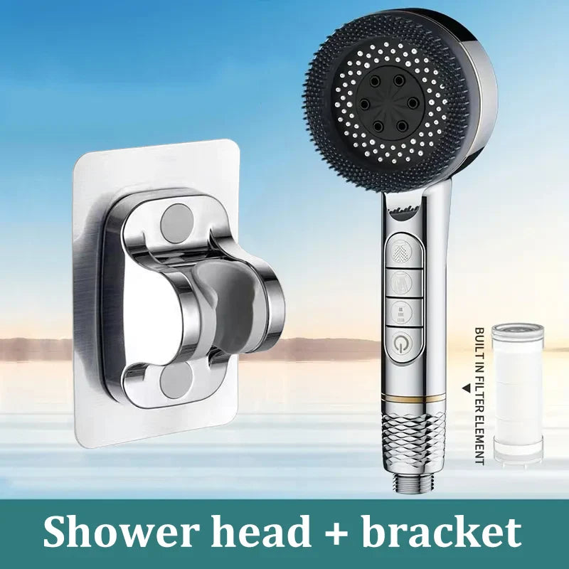 4-Speed Handheld Shower Head & Bracket Set | Rainfall Boost