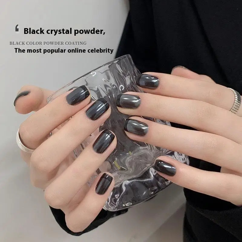 Black Crystal Coated Glitter Sequin Highlight Shine Nail Charm Nail Decoration Nail Salon Manicure Supplies Peaceful Pleasures Health and Wellness