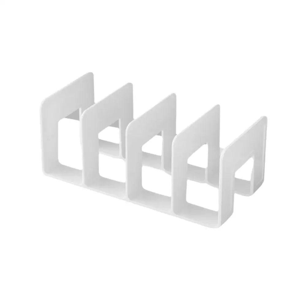 4-Compartment Plastic Book Stand & Desktop File Organizer