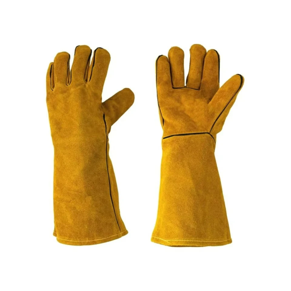 Flame-Retardant Leather Welding Gloves | Heat-Resistant Work Gloves