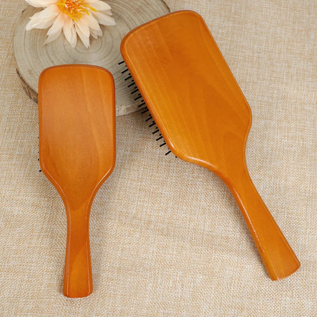 Wooden Paddle Hair Brush – Detangling & Scalp Massage for All Hair