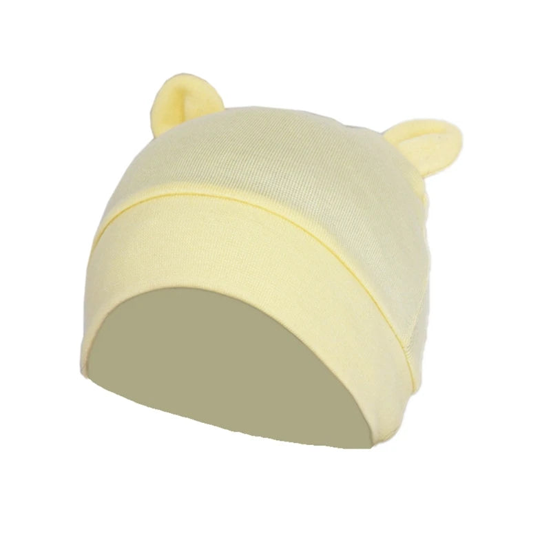 Infant Cotton Baby Bonnet Hospital Hat | Soft Solid Color 0-24M