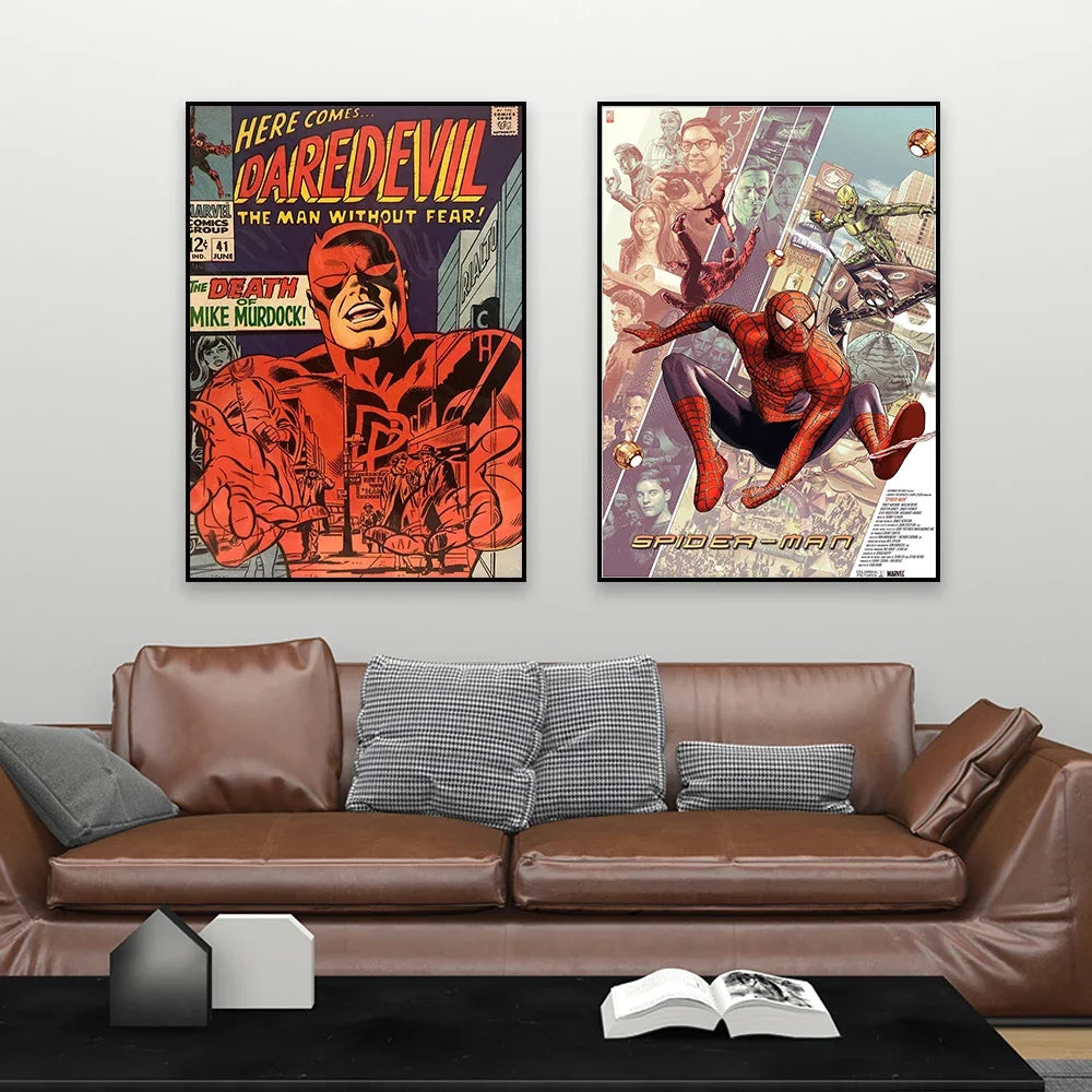 Daredevil Poster Superhero Daredevil Poster Comics Art Canvas Painting Minimalist Vintage Movie Art Print Bedroom Decor Peaceful Pleasures Health and Wellness