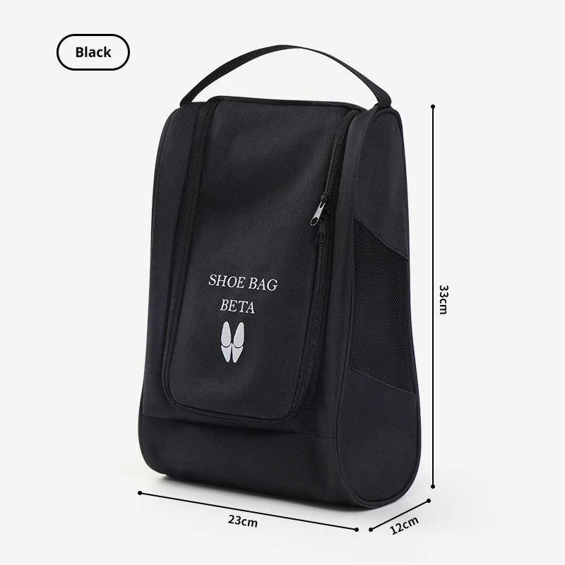 Lightweight Breathable Shoe Bag for Golf & Sports, Portable Oxford Cloth Shoe Carrier Bag, Dustproof Handbag for Travel Storage Peaceful Pleasures Health and Wellness black-1