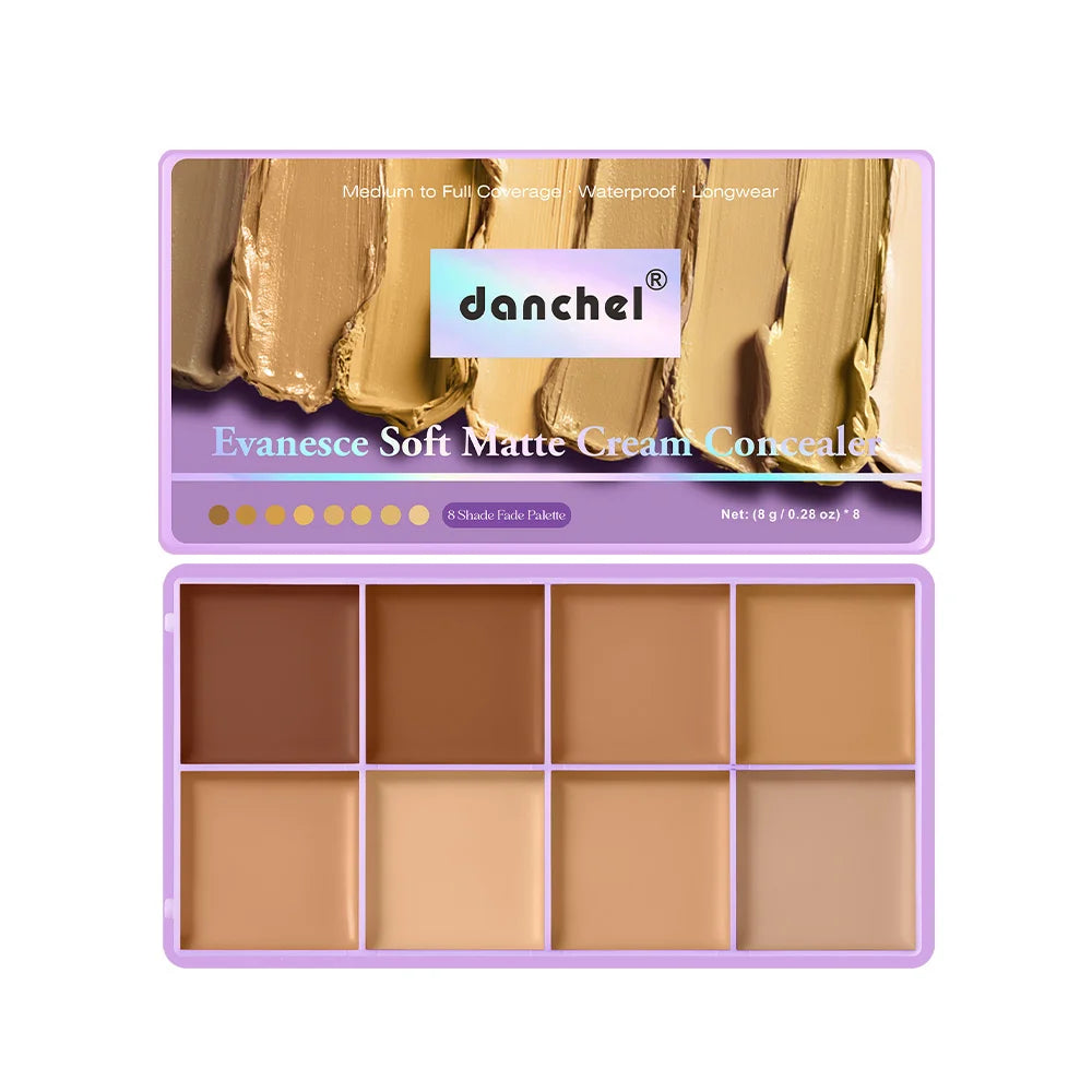 8-Shade Cream Concealer Palette | Waterproof Full Coverage