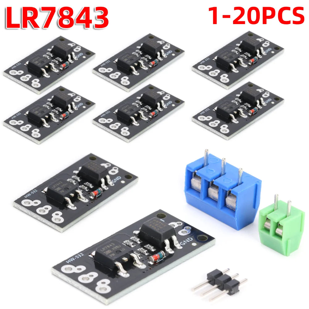 1-20PCS LR7843 PWM Speed Regulation Isolated MOSFET MOS Tube FET Module with Optocoupler PWM Modulation DC5-30V ﻿ Peaceful Pleasures Health and Wellness