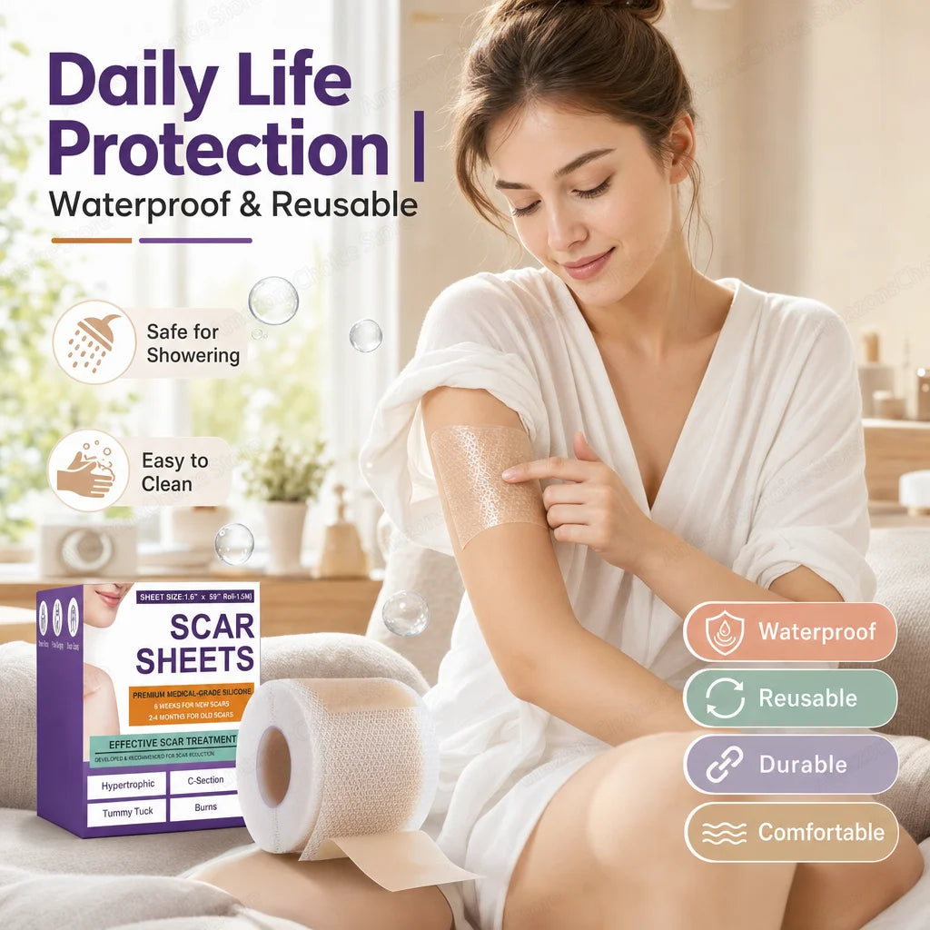 0.5M/1.5M/3M*4cm Silicone Scar Sheets Removal Strips Silicone Gel Scar Strip For Acne Keloid Surgery Burn Treatment Scar Patch Peaceful Pleasures Health and Wellness