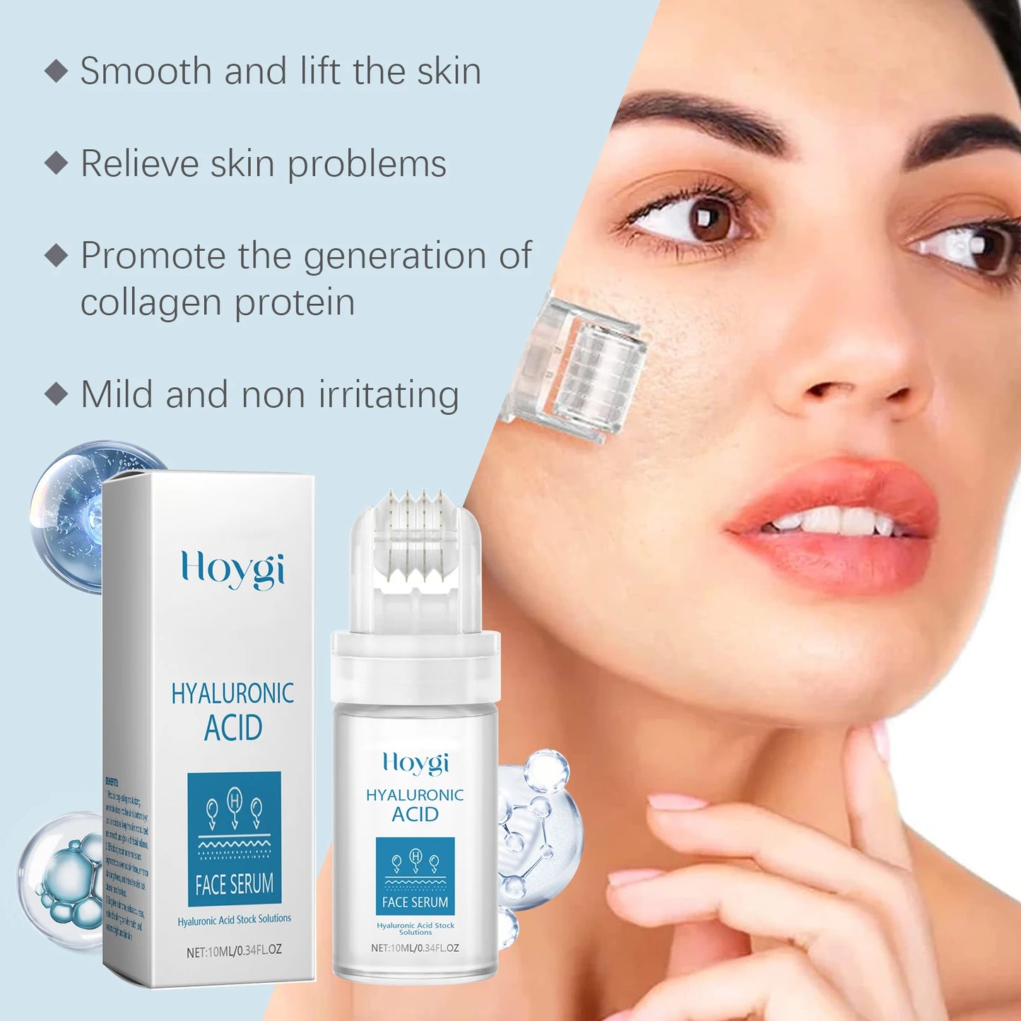 Hyaluronic Acid Microneedle Roller Serum – 0.25mm 64 Pins Peaceful Pleasures Health and Wellness