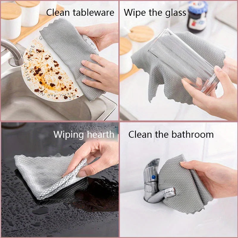 Absorbent Glass & Mirror Cleaning Cloth 25x25cm | Polyester Towel