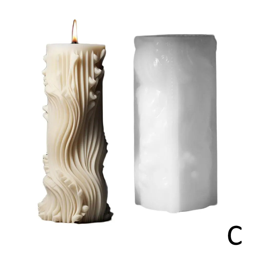 Roman Column Silicone Candle Mold – 5 European Cylinder Styles Silicone Candle Mold Peaceful Pleasures Health and Wellness C One Size