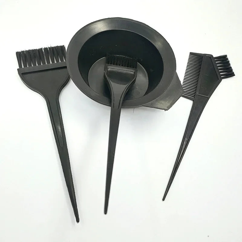 Hair Dyeing Accessories Kit, 4Pcs/Set, Plastic Color Mixing Bowl, Stirring Brush, Hair Coloring Dye Comb, Hair Styling Tool Peaceful Pleasures Health and Wellness