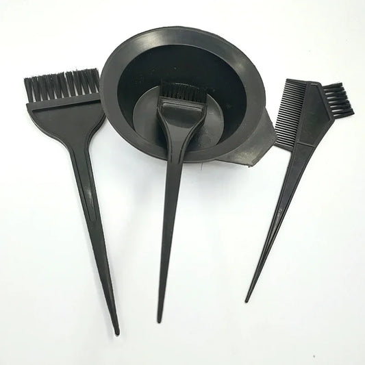 Hair Dyeing Accessories Kit, 4Pcs/Set, Plastic Color Mixing Bowl, Stirring Brush, Hair Coloring Dye Comb, Hair Styling Tool Peaceful Pleasures Health and Wellness