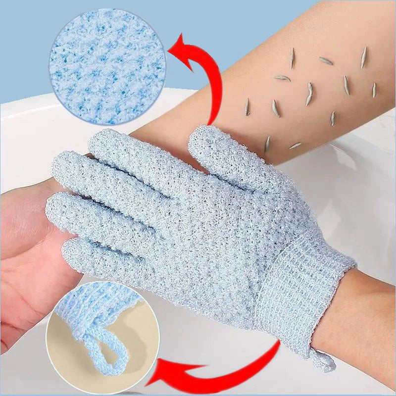 2PCS Exfoliating Bath Gloves Set for Shower Deep Cleaning Body Scrubbing Gloves for Women And Men Peaceful Pleasures Health and Wellness