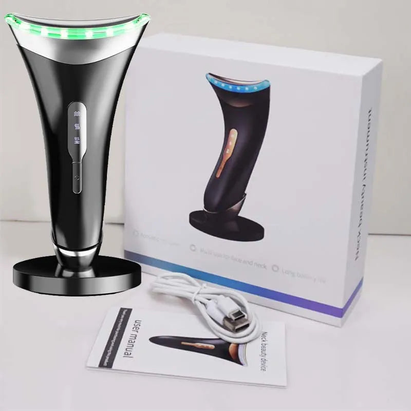 Skin Firming Face Lift V Face Anti-Wrinkle Neck Face Beauty Device 3 Colors Led Photon Ems Neck Beauty Device Facial Beauty Tool Peaceful Pleasures Health and Wellness black