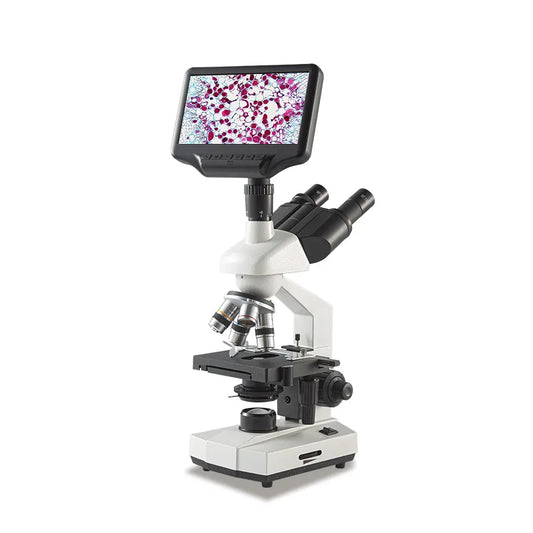 Three Eye Biological Microscope, Professional Level Optical and Electronic Laboratory, Specialized for Aquaculture Peaceful Pleasures Health and Wellness