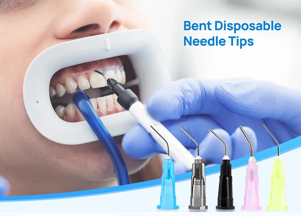 100-Pack Dental Pre-Bent Dispensing Tips – Irrigator Applicator