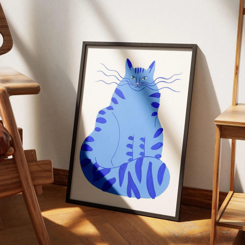 Abstract Cats Illustration Poster Funny Animal Prints Canvas Painting Wall Art Pictures Home Living Room Modern Pets Decoration Peaceful Pleasures Health and Wellness