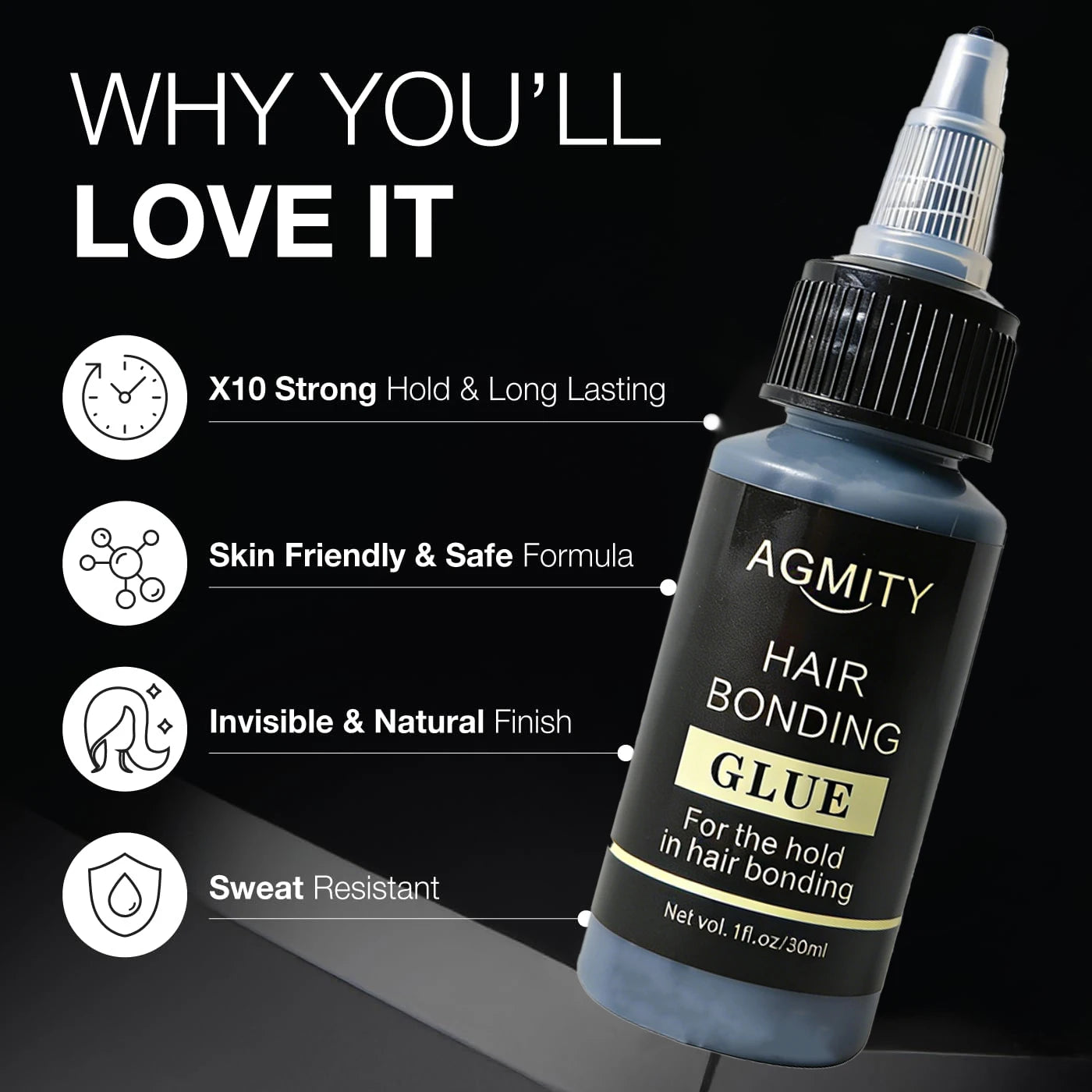 Waterproof Hair Bonding Glue for Wigs, Toupees & Lashes